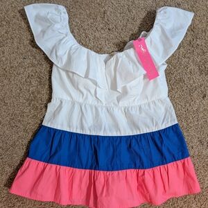 NWT Lilly Pulitzer White Ruffle Blouse